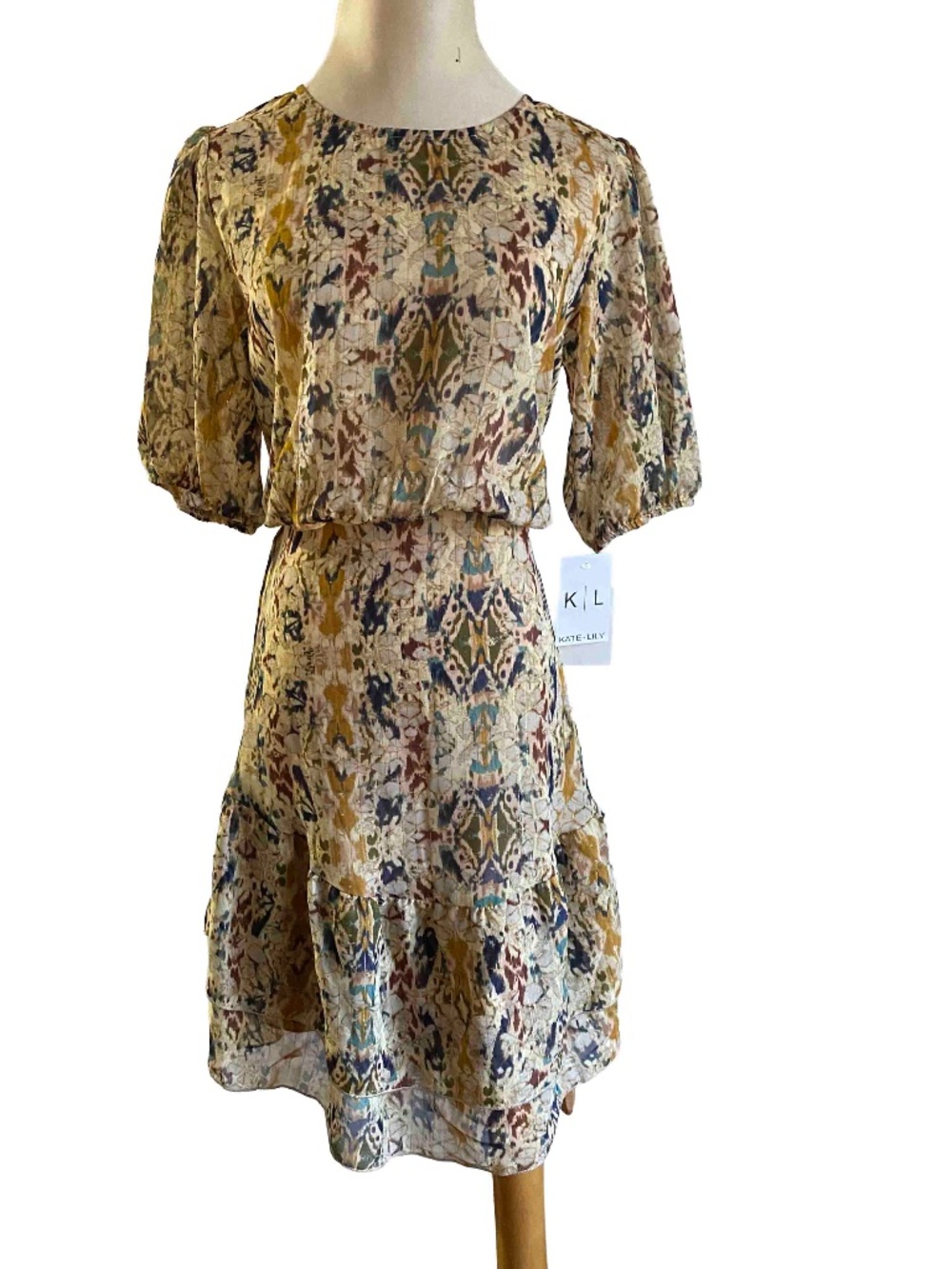 Pattern print summer dress by Kate Lily. Size 4